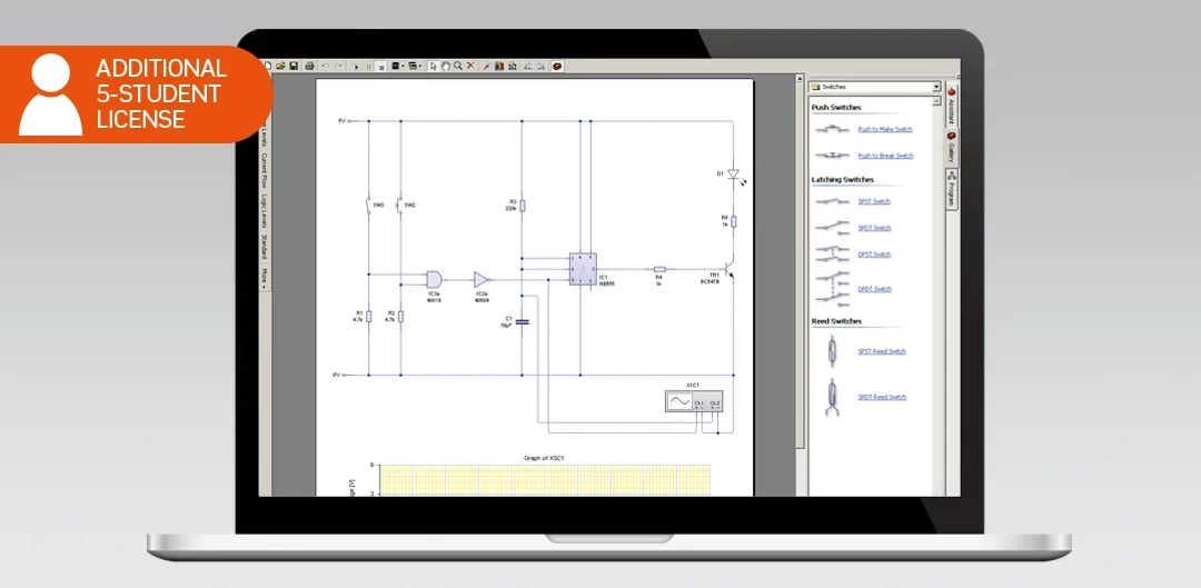 Electronic Circuits Design and Simulation Software Additional 5 Licenses