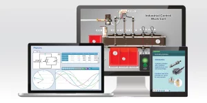 A group of electronic devices displaying Engineering Software